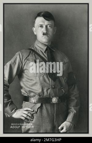 Vintage 1930's Nazi Propaganda image of Reichskanzler Adolf Hitler Portrait by Hoffmann Studios ( Hitlers favoured photographer based in Munich) ADOLF HITLER REICHS CHANCELLOR 1930s propaganda  Hoffmann portrait as Reichskanzler Stock Photo