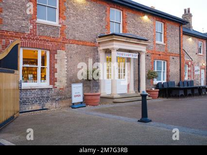 Entrance and ticket office for the National Horse Racing Museum in Newmarket Stock Photo