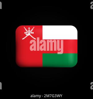 Oman Flag 3D Icon. National Flag of Oman. Vector illustration Stock Vector