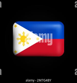Philippines Flag 3D Icon. National Flag of Philippines. Vector illustration Stock Vector