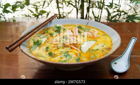 Vegan Vietnamese Pho Soup. Phở, often written as pho, is a traditional Vietnamese dish based on what is generically called a noodle soup. Stock Photo