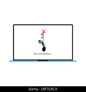 No signal or lost connection. Video call program window Stock Vector