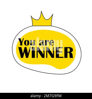 Winner celebration bubble. Vector sign Stock Vector
