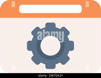 Gear system icon flat vector. Button interface. Internet website isolated Stock Vector
