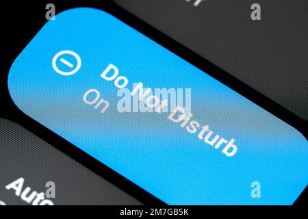DND Do not Disturb mode enabled on a smartphone device Stock Photo