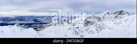Canadian Mountain Landscape Nature Background covered in snow. Whistler Stock Photo