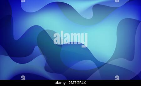 Abstract blue background with shiny flow waves Stock Vector