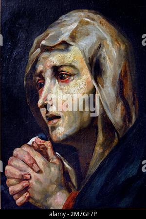 Mater Dolorosa ( Copy after Ribera ) by Theodore Gericault 1791-1824  France French Stock Photo