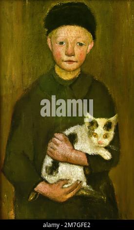 Boy with Cat 1903 Paula Modersohn Becker 1876-1907 German Germany Stock Photo