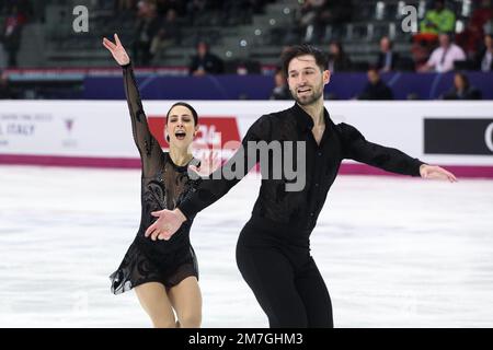 Turin, Italy. 08th Dec, 2022. Deanna Stellato-Dudek and Maxime Deschamps (CAN) perform during the PAIRS SHORT PROGRAM of the ISU Grand Prix of Figure Skating Final Turin at Palavela. Credit: SOPA Images Limited/Alamy Live News Stock Photo