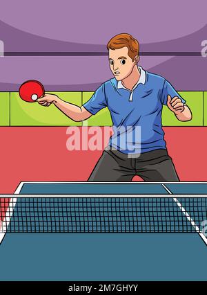 Table Tennis Cartoon Colored Clipart Illustration Stock Vector Image ...