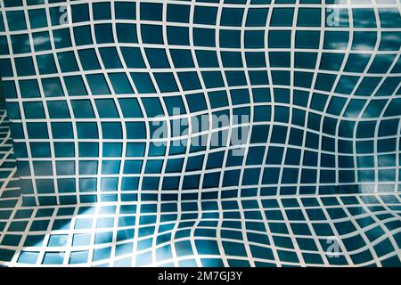 Square bathroom tile with winding straight lines irregular shapes. Blue ...