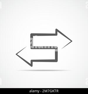 The left and right arrows icon. Vector illustration. Web line arrows symbol. Stock Vector