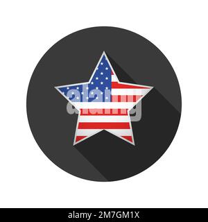 Star with USA flag isolated on white background. USA flag star. Vector Illustration. Stock Vector