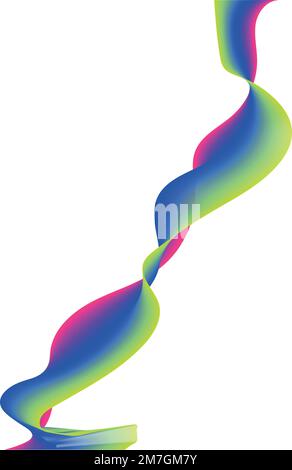 Curved smooth tape. wave colored lines. Abstract wavy stripes on a white background isolated. created using the Blend. vector illustration Stock Vector
