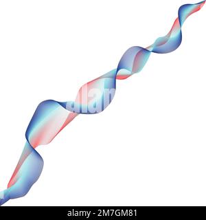 Curved smooth tape. wave colored lines. Abstract wavy stripes on a white background isolated. created using the Blend. vector illustration Stock Vector