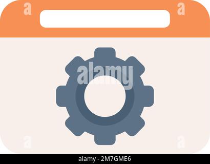 Gear system icon flat vector. Button interface. Internet website isolated Stock Vector