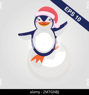 Cute Penguin Dabbing Cartoon Vector Icon Illustration. Animal Pose Icon Concept Isolated Premium Vector. Flat Cartoon Style Stock Vector