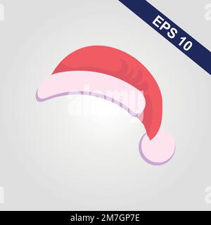 Winter Woolen Elves Hat Christmas Set. Xmas Green and Red Fur Cap Photo Booth Props for Kids. Santa Claus hat. Winter clothes. Christmas 3d realistic Stock Vector