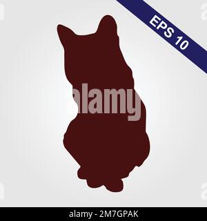 Silhouette of the cat. Vector logo. wildlife. Wild wolf. Vector illustration. Stock Vector