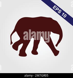 silhouette of an elephant icon vector Stock Vector