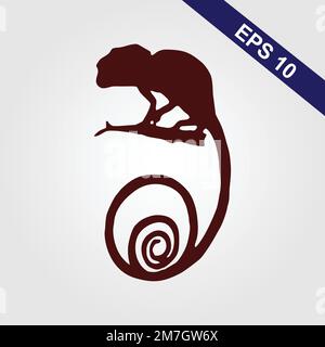 monkey vector icon on grey background Stock Vector