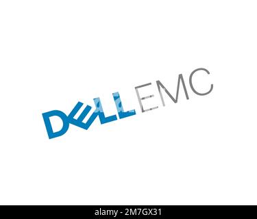 Dell EMC VMAX, Rotated Logo, White Background Stock Photo