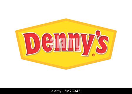 Denny s logo on wall editorial stock photo. Image of stone - 217528143