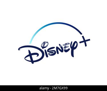 Disney+, rotated logo, white background B Stock Photo - Alamy