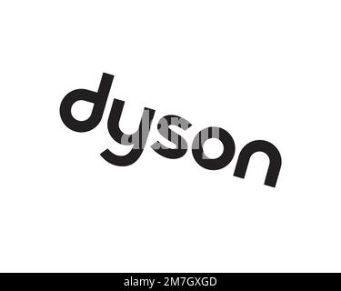 Dyson company, rotated logo, white background B Stock Photo