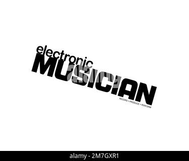 Electronic Musician, Rotated Logo, White Background B Stock Photo