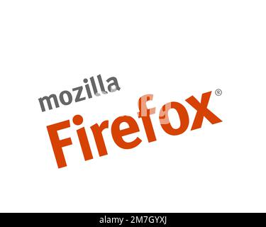 Firefox 2, rotated logo, white background Stock Photo