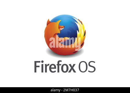Firefox OS, Logo, White background Stock Photo