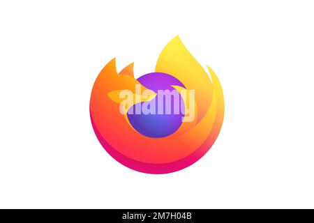 Firefox for Android, Logo, White background Stock Photo