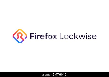 Firefox Lockwise, Logo, White background Stock Photo