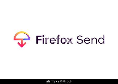 Firefox Send, Logo, White Background Stock Photo