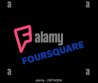 Foursquare City Guide, rotated logo, white background Stock Photo - Alamy