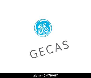 GE Capital Aviation Services, rotated logo, white background Stock Photo