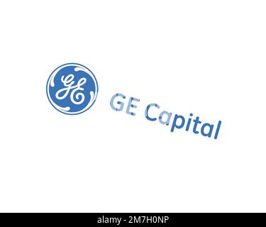 GE Capital, rotated logo, white background B Stock Photo