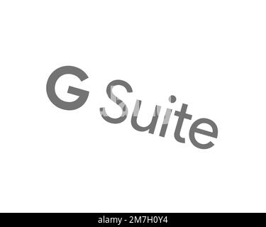 G Suite, rotated logo, white background B Stock Photo