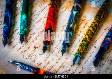 The Love For Fountain pens Stock Photo