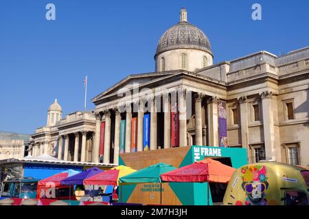 Summer on the Square art festival at National Gallery, Trafalgar Square, August 2022, London, England Stock Photo