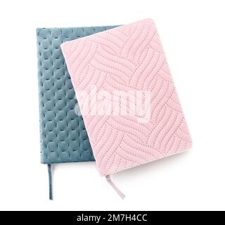 Two notebooks isolated on white background Stock Photo