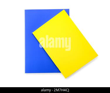 Two colorful notebooks isolated on white background Stock Photo
