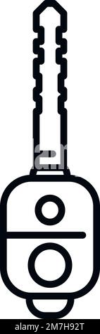 Lock car key icon outline vector. Smart button. Digital device Stock Vector
