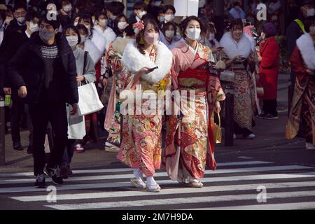 New adults celebrate Seijin no Hi (Coming of Age Day) in Shin