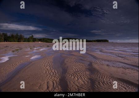 Sematan is a fishing village looking out over the South China Sea. Stock Photo