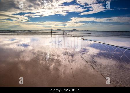 Sematan is a fishing village looking out over the South China Sea. Stock Photo