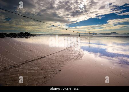 Sematan is a fishing village looking out over the South China Sea. Stock Photo