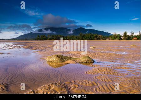 Sematan is a fishing village looking out over the South China Sea. Stock Photo